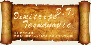 Dimitrije Tešmanović vizit kartica